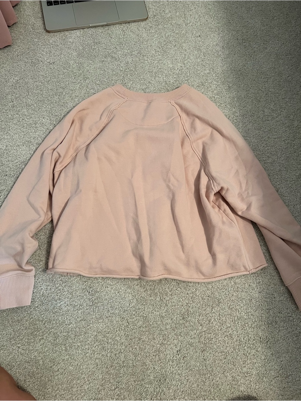 aerie Blush Pink Ribbed Crewneck Sweatshirt